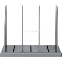 Подставка д/бумаг 3-х секционная 17х19х21,5см сборная серая, пластик ПБ-30439 от магазина "Карандаш"