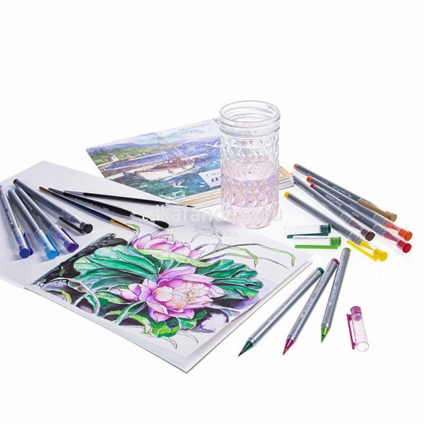 Набор маркеров-кистей акварельных "Terra Colora" 12 цветов, пвх блистер 070327 от магазина "Карандаш"