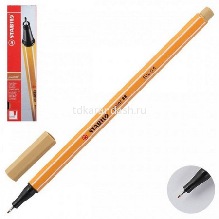 Ручка капиллярная "Stabilo point" 0,4мм светлая охра 88/88