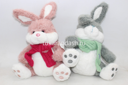 Заяц с шарфом 23см 5 цветов WT2576 от магазина "Карандаш"