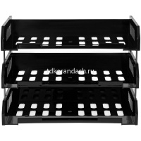 Набор из 3-х лотков горизонтальных сетчатых "Сити" 25х23х34см пластик, черный ЛТГ-30695/ЛТ560 от магазина "Карандаш"