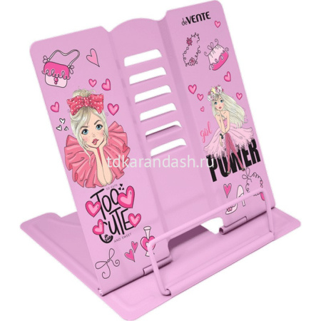 Подставка для книг металлическая "Too Cute Girl"" 20х19см розовая, в пакете 8063306