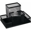Подставка д/канц.принадлежностей 15х10х10см 4 отделения сетчатая металлическая, черная VS195410