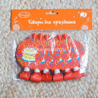 Набор карнав.язычков "Торт яркий" 6шт F 6046330 от магазина "Карандаш"