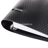 Тетрадь на кольцах А5 120л клетка "DIAMOND черная" пластиковая обложка на резинке 065584 от магазина "Карандаш"