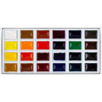 Краски акварельные 24 цвета "Ладога" 2,5мл кюветы 2041027/2041026 от магазина "Карандаш"