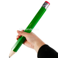 Гигантский карандаш 33х3см с ластиком, чернографитный, корпус зеленый шестигранный, дерево Y10316-24 от магазина "Карандаш"