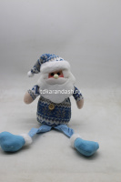 Сувенир "Дед Мороз, Снеговик" 35см текстиль белый/голубой Y9876-24 от магазина "Карандаш"