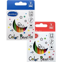 Карандаши 12 цветов "Color Pencils" шестигранные укороченные дерево, картон 9603-12 от магазина "Карандаш"