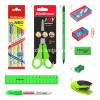 Набор настольный "Mini Desk. Neon Solid" 18,5х10,5х24см 13 предметов, вращающийся, пластик, зеленый от магазина "Карандаш"