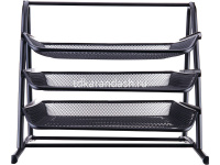 Набор из 3-х лотков горизонтальных сетчатых 35х29,7х27,5см металл, черный E9181 от магазина "Карандаш"