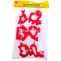 Формочки для лепки 6шт. №1 пластик, в пакете с европодвесом 22С-1419-08 от магазина "Карандаш"