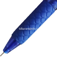 Ручка гелевая пиши-стирай 0,5мм синяя, автомат, резиновый грип, синий корпус GP-787311697-24 от магазина "Карандаш"