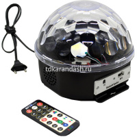 Диско Шар 18х14см музыкальный, черный (USB, Bluetooth) 2021-32 от магазина "Карандаш"