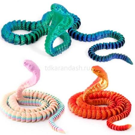 Фигурка 3D "Кобра" 24см подвижная, пластик, 8 цветов 11251-24 от магазина "Карандаш"