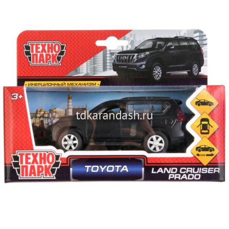Машина "Toyota Prado" черная матовая, инерционная, металл 12см (открывающиеся двери) PRADO-BE от магазина "Карандаш"