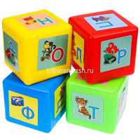Кубики выдувные 10шт. "Азбука" 8см, с картинками К10-0826 от магазина "Карандаш"