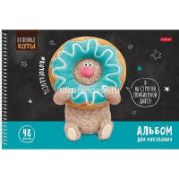 Альбом для рисования А4 48л "Кофейные коты" на спирали, перфорация на отрыв, 4 дизайна 086049 от магазина "Карандаш"