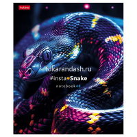 Тетрадь А5 48л клетка "InstaSnake" на скобе глянцевая ламинация 5 дизайнов 084849 от магазина "Карандаш"