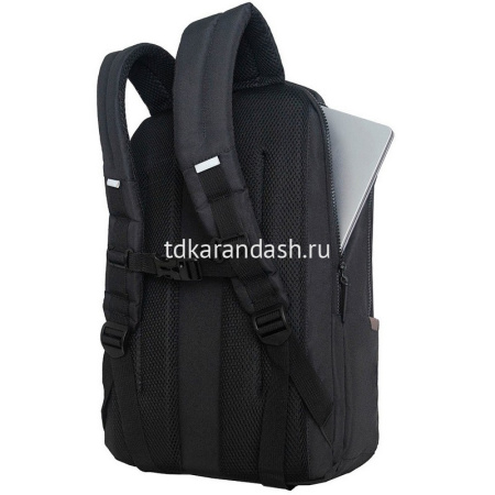 Рюкзак 29х41,5х18см, 740гр, 2 отделения, 2 кармана, черный световозвращающий RU-534-1/1 от магазина "Карандаш"