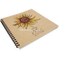 Скетчбук 19х19см 30л 180г/м2 "Draft and Craft. Sunflower" евроспираль, крафт-обложка ТСК305306 от магазина "Карандаш"
