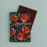 Обложка д/паспорта вертикальная 14х10см "Flora. Гранат" искусственная кожа 3-620/03 от магазина "Карандаш"