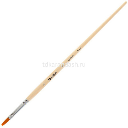 Кисть синтетика плоская №6 длинная ручка ЖС2-06,02Б
