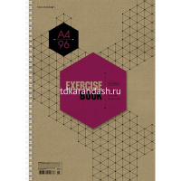 Тетрадь А4 96л клетка "Графика" жесткая подложка на гребне крафт 4 дизайна 066132 от магазина "Карандаш"