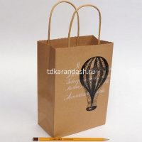 Пакет подарочный 21х27х11см крафт, с рисунком 4 вида Y7060-18 от магазина "Карандаш"