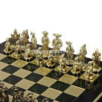Шахматный набор "Рыцари Средневековья" 44х44см дерево/металл (фигуры золото/бронза) MP-S-12-C-44-GRE от магазина "Карандаш"