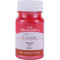 Гуашь 100 мл красная перламутр. 6627331 от магазина "Карандаш"