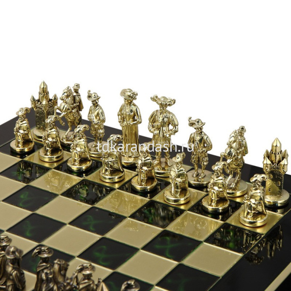 Шахматный набор "Рыцари Средневековья" 44х44см дерево/металл (фигуры золото/бронза) MP-S-12-C-44-GRE от магазина "Карандаш"