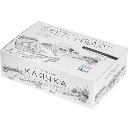 Ластик-клячка розовый/голубой "Sketch&Art" в пластиковом футляре 42-0053 от магазина "Карандаш"