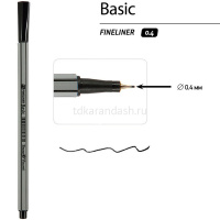 Ручка капиллярная "Basic" 0,4мм черная 36-0007 от магазина "Карандаш"