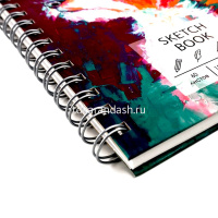 Скетчбук А5 15х20см 60л 120г/м2 "Верный друг" евроспираль, твердая обложка, ламинация soft touch от магазина "Карандаш"