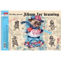 Альбом для рисования А4 32л "Мопс" на спирали, перфорация на отрыв, 5 дизайнов 074774 от магазина "Карандаш"