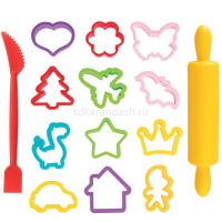 Набор инструментов для моделирования 14шт. (вырубные формочки 12шт., стек, скалка) LEP10 от магазина "Карандаш"