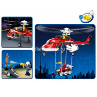 Конструктор "Пожарные. Вертолет" 325 деталей 23х38х7см пластик (2 фигурки) M38-B0807 от магазина "Карандаш"