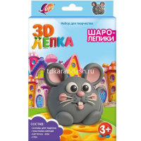 Набор д/творчества "Шаролепики. 3D-лепка. Мышка" (основа, пластилин 11шт., стек, фон) 35С 2328-08 от магазина "Карандаш"