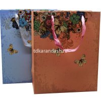 Пакет подарочный "Бабочки" 18х23х10см 4 цвета 11550-24 от магазина "Карандаш"