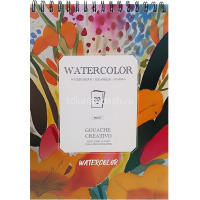 Скетчбук А5 30л 180г/м2 "Рисунки" акварельная бумага, спираль, кремовая бумага, жесткая подложка от магазина "Карандаш"