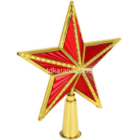 Верхушка на елку Звезда 17,5см красно-золотая пластик 344-150 от магазина "Карандаш"