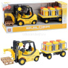 Погрузчик с прицепом, на батарейках, пластик 23х9.5х13,5см (свет, звук) WY690A-2