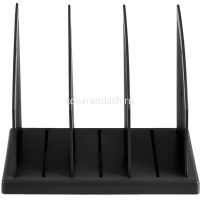 Подставка д/бумаг 3-х секционная 17х19х21,5см сборная черная, пластик ПБ07 от магазина "Карандаш"