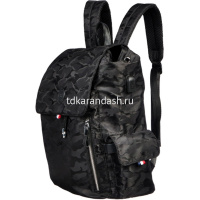 Рюкзак 37х28х17см, 780гр, 2 отделения, 4 кармана, USB разъем, паттерн с блеском, черный ВР89819 от магазина "Карандаш"