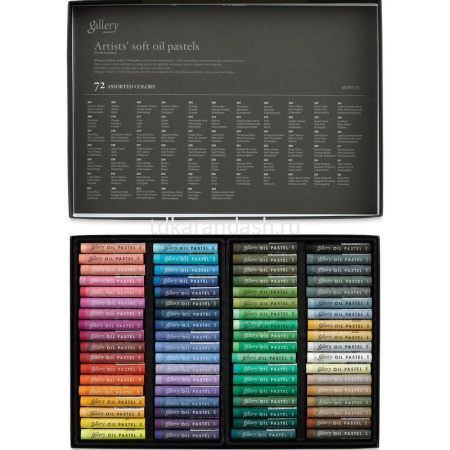 Пастель масляная 72 цвета "Gallery Soft Dry" круглый корпус, картон MGMOPV72 от магазина "Карандаш"