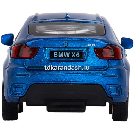 Машина "BMW X6" синяя, инерционная, металл 17,5см (свет, звук, откр.двери) JB1251253 от магазина "Карандаш"