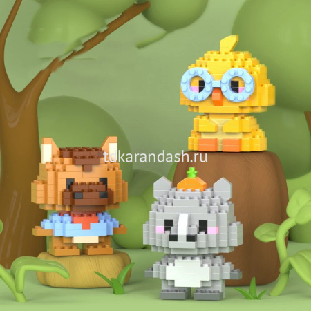 Конструктор 3D "Animals" количество деталей 124-150, 8х11х4см пластик, ассорти W1502/11314-24 от магазина "Карандаш"