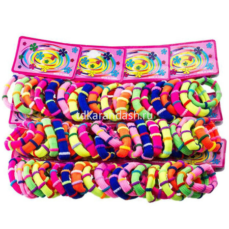 Резинка для волос 4,5см 7 шт. 7 флюоресцентных цветов Y6578-18 от магазина "Карандаш"