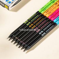 Карандаш чернографитный "Scribe" 2B, с ластиком, шестигранный, ассорти EC019-2B от магазина "Карандаш"